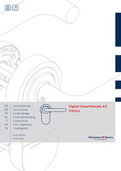 SimonsVoss Digital SmartHandle AX PAS24 Korte Handleiding