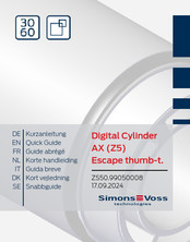 SimonsVoss Digital Cylinder AX Z5 Korte Handleiding