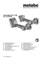 Metabo PowerMaxx CC 12 BL Oorspronkelijke Gebruiksaanwijzing