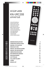 König KN-URC20B universal Gebruiksaanwijzing