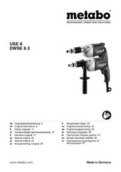 Metabo DWSE 6.3 Oorspronkelijke Gebruiksaanwijzing