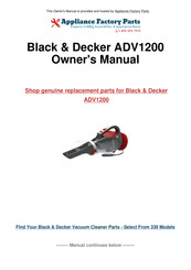 Black & Decker ADV1200 Vertaling Van De Originele Handleiding