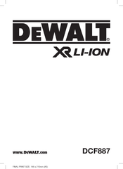 DeWalt XR Li-ion DCF887 Vertaling Van De Originele Handleiding