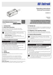 RSF Elektronik AK MS 14 Bedieningshandleiding