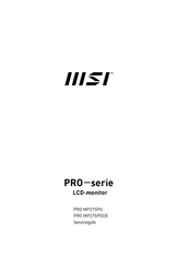 MSI PRO MP275PGDE Servicehandleiding