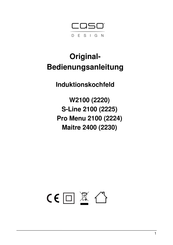 CASO DESIGN Pro Menu 2100 Originele Gebruiksaanwijzing