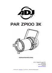 ADJ PAR ZP100 3K Gebruikershandleiding