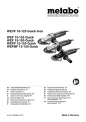 Metabo WEF 15-125 Quick Gebruiksaanwijzing