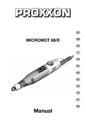 Proxxon MicroMot 60/E Vertaling Van De Originele Gebruiksaanwijzing