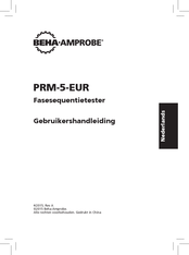 Beha-Amprobe PRM-5-EUR Gebruikershandleiding