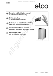 elco R 600 Bedienings- En Installatiehandleiding