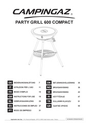 Campingaz PARTY GRILL 600 COMPACT Gebruiksaanwijzing