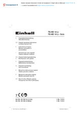 EINHELL 45.138.12 Originele Handleiding