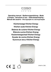 CASO DESIGN Kitchen Energy Gebruiksaanwijzing