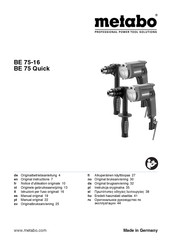 Metabo BE 75-16 Gebruiksaanwijzing