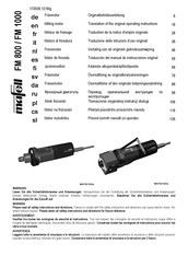 Mafell FM 1000 Vertaling Van De Originele Gebruiksaanwijzing