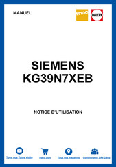 Siemens KG39N7XEB Gebruiksaanwijzing