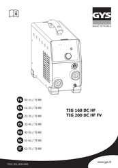 GYS TIG 168 DC HF Handleiding