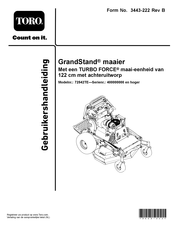 Toro GrandStand 72542TE Gebruikershandleiding