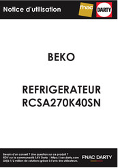 Beko RCSA270K40SN Gebruiksaanwijzing