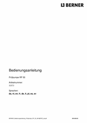 Berner RP 50 Handleiding