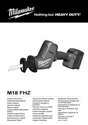 Milwaukee M18 FHZ Oorspronkelijke Gebruiksaanwijzing