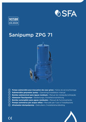 SFA Sanipump ZPG 71 Installatiehandleiding