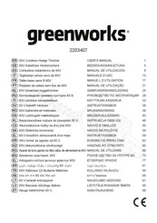 GreenWorks 2203407 Gebruikershandleiding