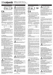 Calpeda TP Series Bedieningsvoorschrift
