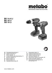 Metabo BS 14.4 Li Gebruiksaanwijzing