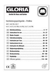 Gloria 405 T Gebruiksaanwijzing