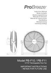 ProBreeze PB-F10 Handleiding