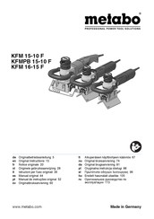 Metabo KFM 15-10 F Gebruiksaanwijzing