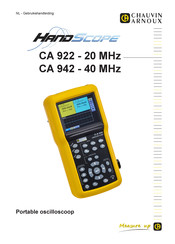 Chauvin Arnoux HANDSCOPE CA 922 Gebruikershandleiding