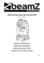 Beamz professional MHL832 Double Beam Moving Head RGB Gebruiksaanwijzing