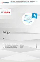 Bosch KTR15NWEA Montage- En Gebruikershandleiding