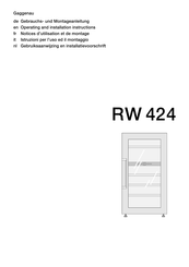 Gaggenau RW 424 Gebruiksaanwijzing En Installatievoorschrift