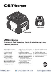CST/BERGER LM800DP Oorspronkelijke Gebruiksaanwijzing