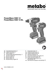 Metabo PowerMaxx SSD 12 Oorspronkelijke Gebruiksaanwijzing