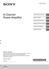 Sony XM-6ES Gebruiksaanwijzing