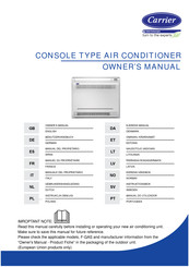 Carrier 42QZA012D8S Series Gebruikershandleiding