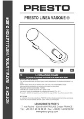 Presto LINEA VASQUE Handleiding