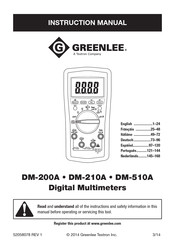 Textron GREENLEE DM-200A Handleiding