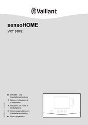 Vaillant sensoHOME VRT 380/2 Gebruiksaanwijzing En Installatiehandleiding