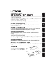 Hitachi CP-X275W Gebruiksaanwijzing