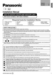 Panasonic WH-SDC12H6E5 Installatiehandleiding