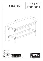Jysk FELSTED 3611170 Handleiding