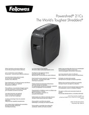 Fellowes Powershred 21Cs Handleiding