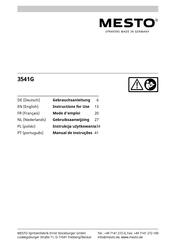 Mesto STABILUS 3541G Gebruiksaanwijzing