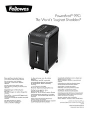 Fellowes Powershred 99Ci Handleiding